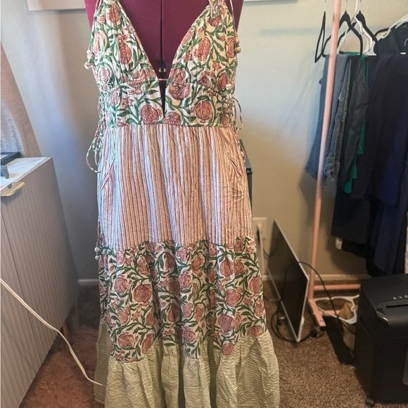 Floral Striped Maxi Dress - Picture 2 of 7